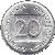 obverse of 20 Stotinov (1992 - 2006) coin with KM# 8 from Slovenia. Inscription: REPUBLIKA SLOVENIJA DVAJSET STOTINOV 20 1992