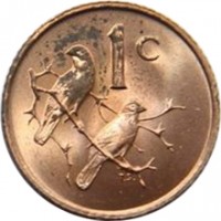 South Africa coin 1 Cent - SUID-AFRIKA (1965 - 1969) reverse reverse of 1 Cent - SUID-AFRIKA (1965 - 1969) coin with KM# 65.2 from South Africa. Inscription: 1c