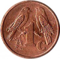 reverse of 1 Cent - ISEWULA AFRIKA (1997 - 2000) coin with KM# 170 from South Africa. Inscription: 1c WL