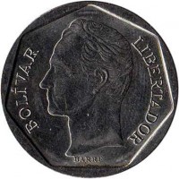 Venezuela coin 500 Bolívares (1998 - 1999) obverse obverse of 500 Bolívares (1998 - 1999) coin with Y# 79 from Venezuela. Inscription: BOLÍVAR LIBERTADOR BARRE