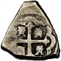 Mexico coin 2 Reales - Felipe V (1729 - 1733) reverse reverse of 2 Reales - Felipe V (1729 - 1733) coin with KM# 35a from Mexico.