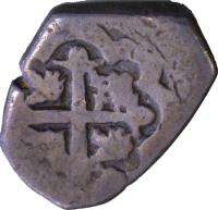 Mexico coin 1 Real - Felipe V (1729 - 1732) reverse reverse of 1 Real - Felipe V (1729 - 1732) coin with KM# 30a from Mexico.