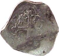 reverse of 4 Reales - Felipe V (1729 - 1733) coin with KM# 40a from Mexico.