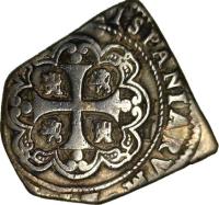 Mexico coin 4 Reales - Felipe V (1733 - 1734) reverse reverse of 4 Reales - Felipe V (1733 - 1734) coin with KM# 41 from Mexico.