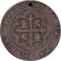 Mexico coin 4 Reales - Felipe V (1716 - 1723) reverse reverse of 4 Reales - Felipe V (1716 - 1723) coin with KM# R40 from Mexico.