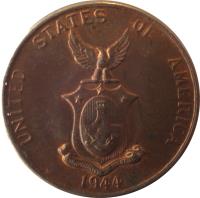 obverse of 1 Centavo - U.S. Administration (1937 - 1944) coin with KM# 179 from Philippines. Inscription: UNITED STATES OF AMERICA S 1944