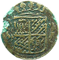 Dutch Republic coin 1 Duit (1673 - 1676) obverse obverse of 1 Duit (1673 - 1676) coin with KM# 28 from Dutch Republic.
