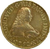 Mexico coin 8 Escudos - Fernando VI (1752 - 1756) obverse obverse of 8 Escudos - Fernando VI (1752 - 1756) coin with KM# 151 from Mexico. Inscription: FERDND VI D G ...