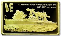 KM# 63 60-th ANNIVERSARY OF VICTORY IN EUROPE DAY1945-2005 USS Missouri.