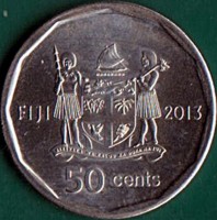Fiji coin 50 Cents - Iliesa Delana: paralympian High Jump Medallist (2013) reverse reverse of 50 Cents - Iliesa Delana: paralympian High Jump Medallist (2013) coin with KM# 515 from Fiji. Inscription: FIJI 2013 50 cents