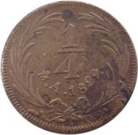 reverse of 1/4 Real - Mexico City Federal Coinage (1829) coin with KM# 357 from Mexico.