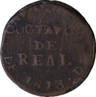 reverse of 1/8 Real (1812 - 1814) coin with KM# 60 from Mexico.