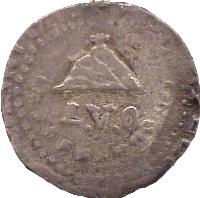 Mexico coin 1/2 Real - Fernando VII - Zacatecas Royalist Coinage (1811 - 1812) reverse reverse of 1/2 Real - Fernando VII - Zacatecas Royalist Coinage (1811 - 1812) coin with KM# 182 from Mexico. Inscription: MONEDA PROVISIONAL DE ZACATECAS