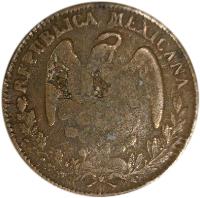 Mexico coin 1/8 Real (1845 - 1847) obverse obverse of 1/8 Real (1845 - 1847) coin with KM# 324 from Mexico. Inscription: REPUBLICA MEXICANA