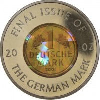 KM# 170 FINAL ISSUE OF20 02DEUTSCHE MARK 2001THE GERMAN MARK.