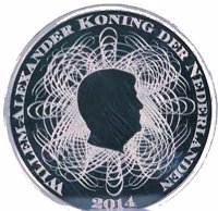 Netherlands coin 5 Euro - Willem-Alexander - 200th anniversary of the Dutch Bank (2014) obverse obverse of 5 Euro - Willem-Alexander - 200th anniversary of the Dutch Bank (2014) coin with KM# 354 from Netherlands. Inscription: WILLEM-ALEXANDER KONING DER NEDERLANDEN 2014