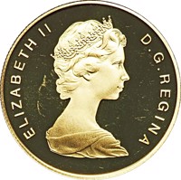 Canada coin 100 Dollars - Elizabeth II - International Year of Peace (1986) obverse obverse of 100 Dollars - Elizabeth II - International Year of Peace (1986) coin with KM# 152 from Canada. Inscription: ELIZABETH II D•G•REGINA