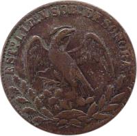 Mexico coin 1/4 Real - Sonora (1859 - 1863) obverse obverse of 1/4 Real - Sonora (1859 - 1863) coin with KM# 365 from Mexico. Inscription: ESTO. LIBE. Y SOBO. DE SONORA