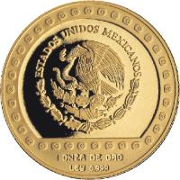 obverse of 1000 Pesos / 1 Onza - Jaguar (1992) coin with KM# 560 from Mexico. Inscription: ESTADOS UNIDOS MEXICANOS 1 ONZA DE ORO LEY 0.999
