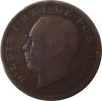 obverse of 20 Réis - Luíz I (1882 - 1886) coin with KM# 527 from Portugal. Inscription: D · LUIZ · I · REI · DE · PORTUGAL