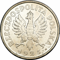 Poland coin 5 Złotych - 4th Anniversary of the March Constitution (1925) obverse obverse of 5 Złotych - 4th Anniversary of the March Constitution (1925) coin with Y# 17 from Poland.