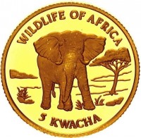 KM# 116 WILDLIFE OF AFRICA5 KWACHA.
