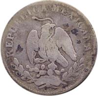 Mexico coin 10 Centavos (1867 - 1869) obverse obverse of 10 Centavos (1867 - 1869) coin with KM# 402 from Mexico. Inscription: REPUBLICA MEXICANA