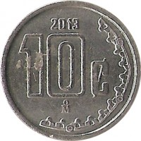 Mexico coin 10 Centavos - Smaller (2009 - 2015) reverse reverse of 10 Centavos - Smaller (2009 - 2015) coin with KM# 934 from Mexico. Inscription: 2009 10c Mo