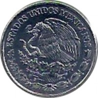 obverse of 20 Centavos - Smaller (2009 - 2015) coin with KM# 935 from Mexico. Inscription: ESTADOS UNIDOS MEXICANOS