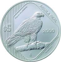 reverse of 5 Pesos - Aguila Real - Bullion (2000) coin with KM# 652 from Mexico.
