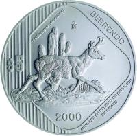 Mexico coin 5 Pesos / 1 Onza - Berrendo (2000) reverse reverse of 5 Pesos / 1 Onza - Berrendo (2000) coin with KM# 657 from Mexico.