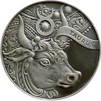 Belarus coin 1 Rouble - Zodiac Series - Taurus (2014) reverse reverse of 1 Rouble - Zodiac Series - Taurus (2014) coin with KM# D457 from Belarus. Inscription: TAURUS
