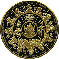 reverse of 250 Dollars - The Apostle Thaler (2009) coin from Liberia.