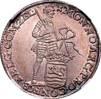 Dutch Republic coin ⅛ Ducat (1762 - 1793) obverse obverse of ⅛ Ducat (1762 - 1793) coin with KM# 98 from Dutch Republic. Inscription: mon.no.arg.pro.confœ.belg.com.zel