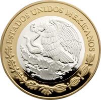 obverse of 100 Pesos - Republican cap and rays coin (2011) coin with KM# 953 from Mexico. Inscription: ESTADOS UNIDOS MEXICANOS