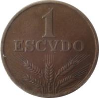 Portugal coin 1 Escudo (1969 - 1979) reverse reverse of 1 Escudo (1969 - 1979) coin with KM# 597 from Portugal. Inscription: 1 ESCVDO