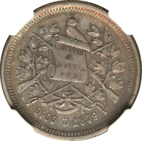Guatemala coin 2 Reales (1879) obverse obverse of 2 Reales (1879) coin with KM# 154 from Guatemala. Inscription: LIBERTAD 15 de SETE de 1821 0900 D 1879