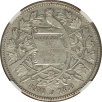 Guatemala coin 1 Peso (1879 - 1893) obverse obverse of 1 Peso (1879 - 1893) coin with KM# 201 from Guatemala. Inscription: LIBERTAD 15 DE SETIEMBRE DE 1821 0,900 D 1879