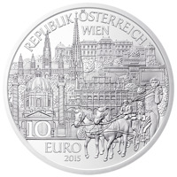 obverse of 10 Euro - Stephansdom Wien (2015) coin with KM# 3243a from Austria. Inscription: REPUBLIK ÖSTERREICH WIEN 10 EURO 2015