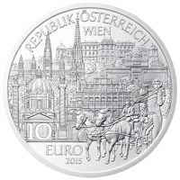 Austria coin 10 Euro - Stephansdom Wien (2015) obverse obverse of 10 Euro - Stephansdom Wien (2015) coin with KM# 3243a from Austria. Inscription: REPUBLIK ÖSTERREICH WIEN 10 EURO 2015