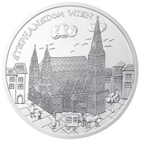 reverse of 10 Euro - Stephansdom Wien (2015) coin with KM# 3243a from Austria. Inscription: STEPHANDSDOM WIEN