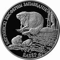 Belarus coin 20 Roubles - Belarusian National Parks and Nature Reserves - Berezinsky Biosphere Nature Reserve. Beaver (2002) reverse reverse of 20 Roubles - Belarusian National Parks and Nature Reserves - Berezinsky Biosphere Nature Reserve. Beaver (2002) coin with KM# 45 from Belarus. Inscription: БЯРЭЗІНСКІ БІЯСФЕРНЫ ЗАПАВЕДНІК БАБЁР