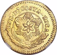 obverse of 1 Escudo (1842) coin with KM# 33 from Costa Rica. Inscription: EST.De.COSTA-RICA