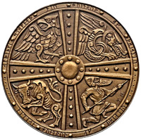 Iceland coin 2 Krónur - Christian X - 1000 years of Althing (1930) reverse reverse of 2 Krónur - Christian X - 1000 years of Althing (1930) coin from Iceland. Inscription: Alþingi stofnaþ niu hundruþ ok þriatiu Nitian hundruþ ok þriatiu (Text in Latin letters, no font for Runes / Texte en lettres latines, pas de police d'écritur