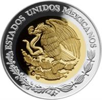 Mexico coin 100 Pesos - Yucatán - Gold & Silver Proof Issue (2007) obverse obverse of 100 Pesos - Yucatán - Gold & Silver Proof Issue (2007) coin with KM# 892 from Mexico. Inscription: ESTADOS UNIDOS MEXICANOS