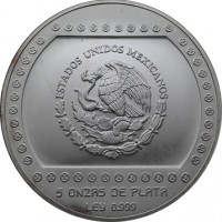 Mexico coin 10 Nuevo Pesos - El Tajín (1993) obverse obverse of 10 Nuevo Pesos - El Tajín (1993) coin with KM# 570 from Mexico. Inscription: ESTADOS UNIDOS MEXICANOS 5 ONZAS DE PLATA LEY 0.999