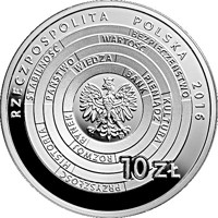 Poland coin 10 Złotych - NBP Money Centre in memory of Sławomir S. Skrzypek (2016) obverse obverse of 10 Złotych - NBP Money Centre in memory of Sławomir S. Skrzypek (2016) coin with Y# 953 from Poland. Inscription: RZECZPOSPOLITA POLSKA 2016 mw 10 ZŁ STABILNOŚĆ BEZPIECZEŃSTWO PRZYSZŁOŚĆ WARTOŚĆ HISTORIA PAŃSTWO KULTURA WIEDZA PIENIĄDZ ROZWÓJ R