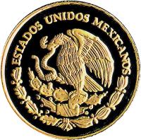 Mexico coin 1/20 Onza - Gold Bullion (1999) obverse obverse of 1/20 Onza - Gold Bullion (1999) coin with KM# 642 from Mexico. Inscription: ESTADOS UNIDOS MEXICANOS