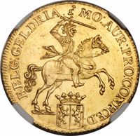Dutch Republic coin 14 Gulden (1760) obverse obverse of 14 Gulden (1760) coin with KM# 86.2 from Dutch Republic. Inscription: MO AUR PRO CONFOED BELG D G&C Z