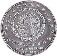 obverse of 1 Peso / 1/4 Onza - Jaguar (1998) coin with KM# 661 from Mexico. Inscription: ESTADOS UNIDOS MEXICANOS